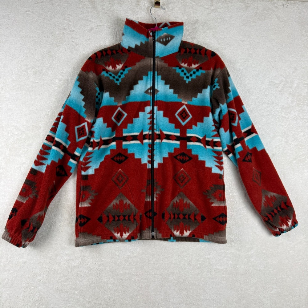 Creations by Cowpatti M/L Fleece‎ Jacket Aztec Southwestern Print Full Zip